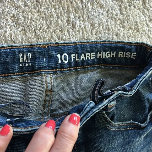 Girls GAP Dark Blue Flare Jeans - Picture 3 of 8